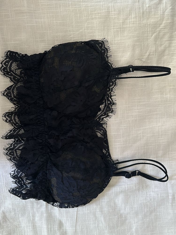 Da Intimo Padded Black 30B Net Night Wear Top