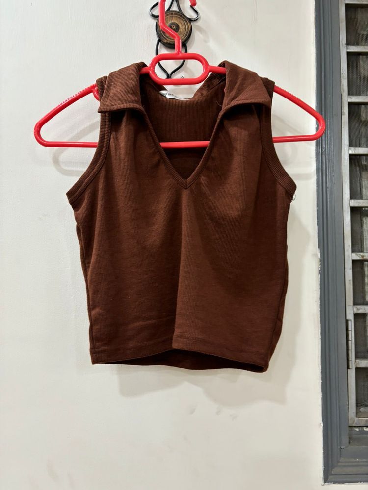 Brown Crop Top 👚