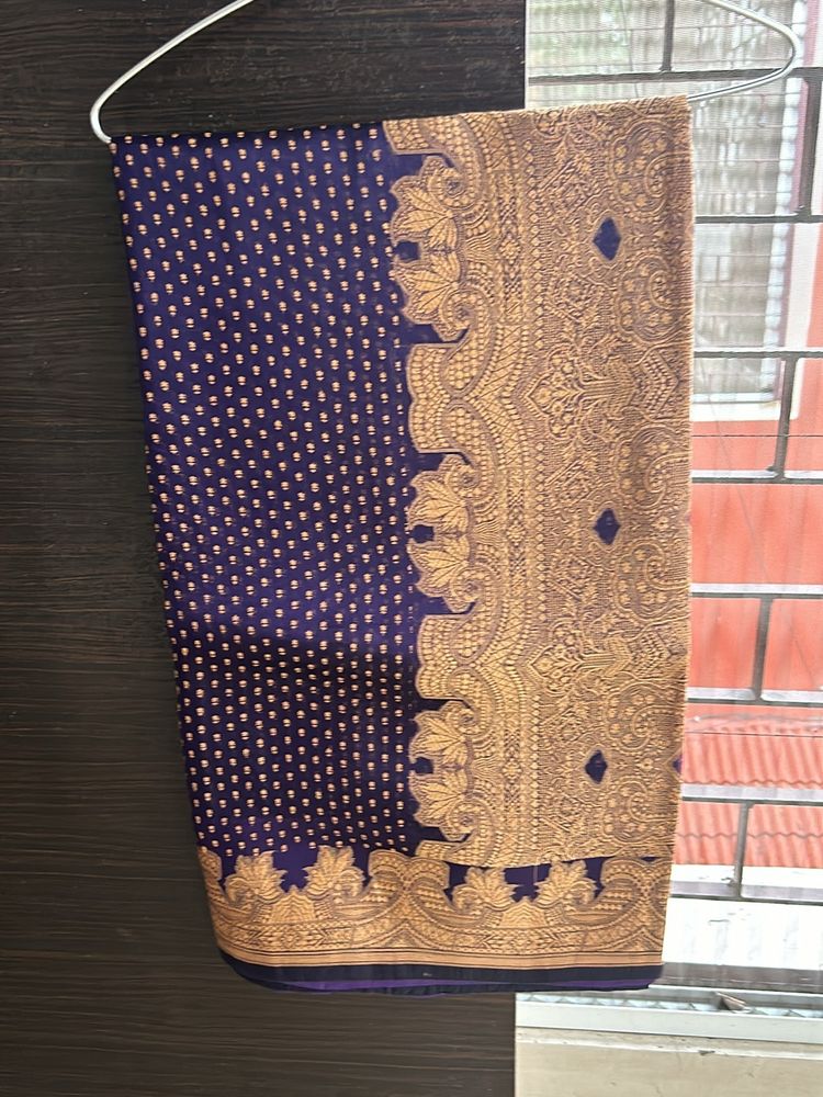 Blueish Purple Orgenza Saree