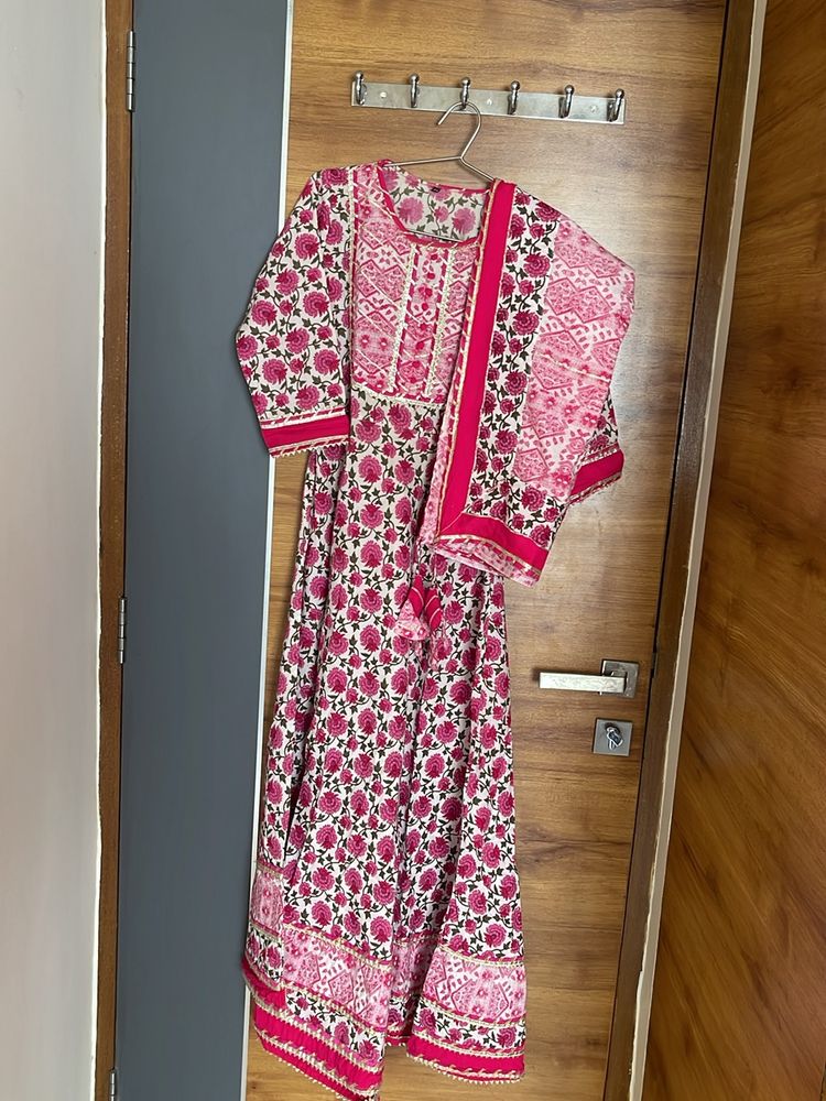 Anarkali With Pant And Dupatta