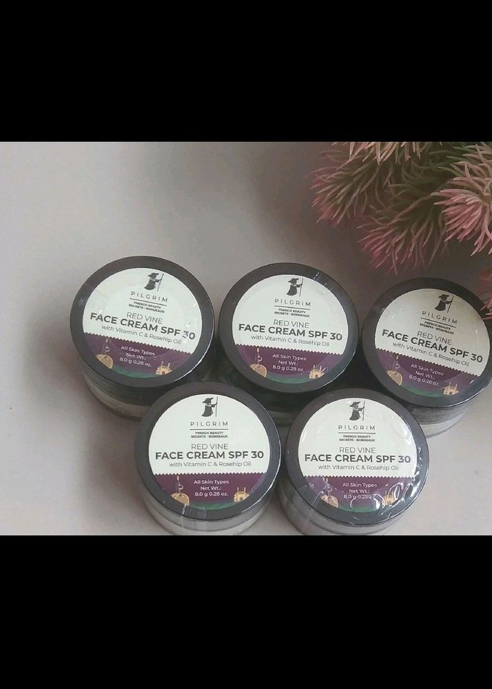 Combo Of 5 Pilgrim Red Vine Face Cream