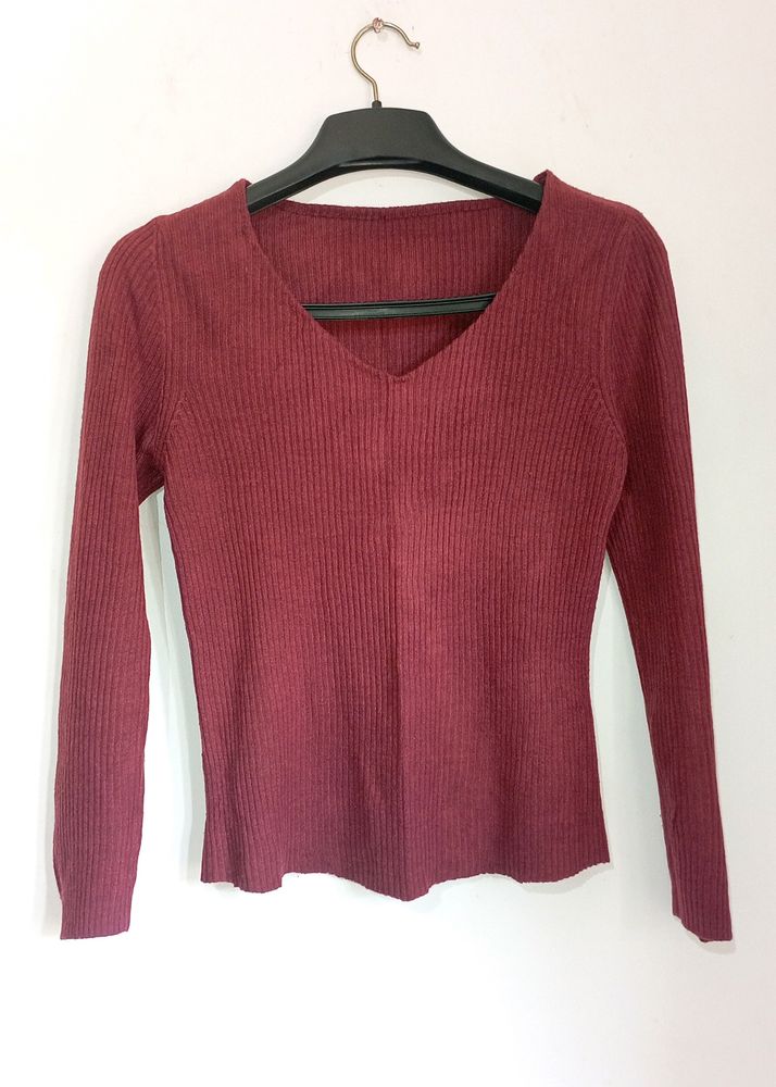 Maroon Sweater. Length: 22 Inches