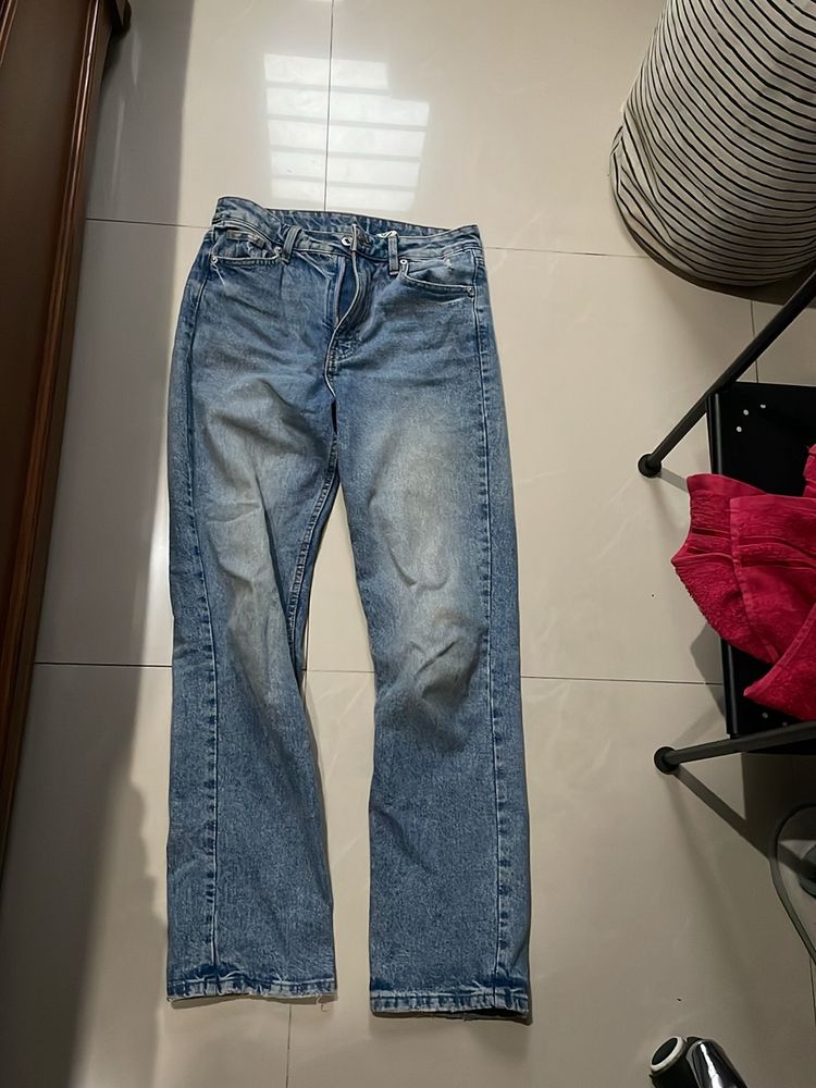 h&m blue straight fit vintage jeans