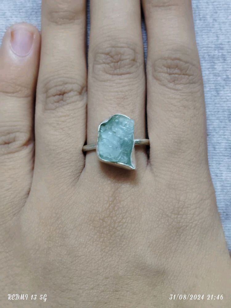 Aquamarine Rough Stone Ring