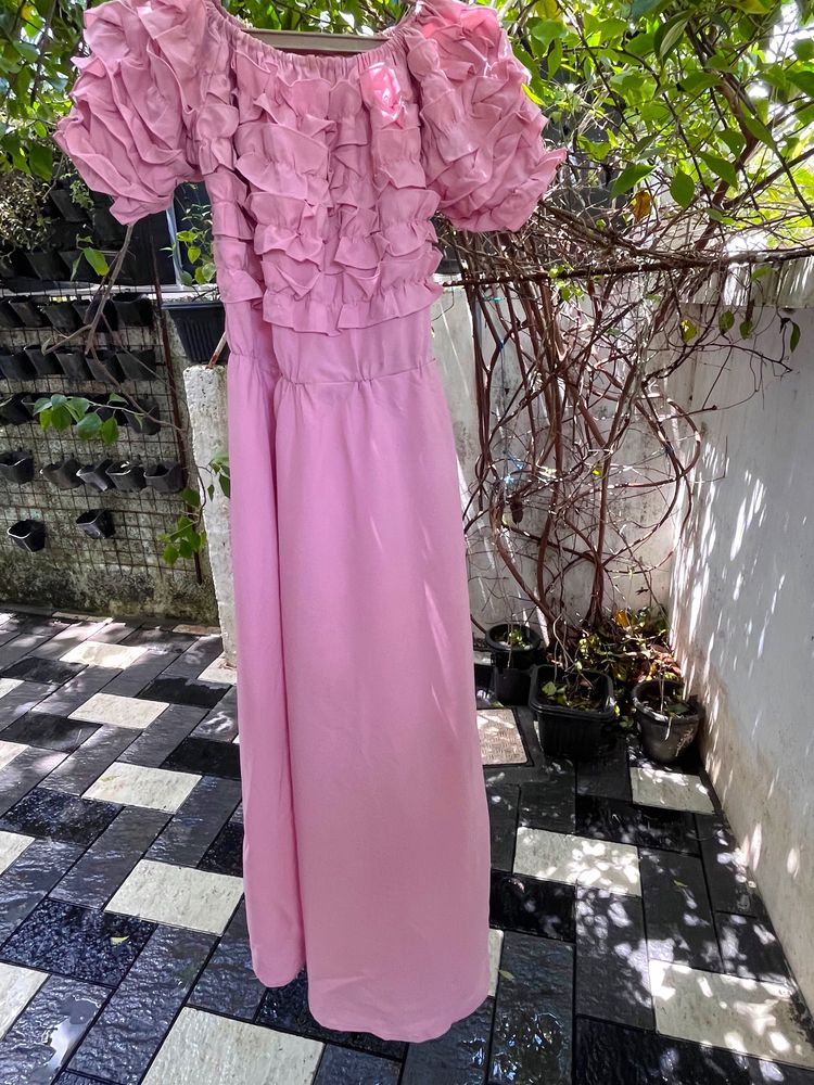 Dusty pink Ruffled Sleeve Kurta