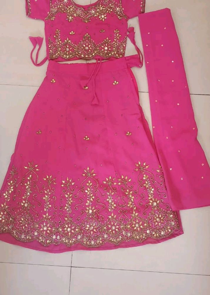 Beautiful Pink Colour Lehenga For Kids