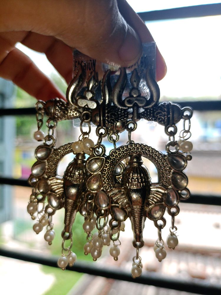 Oxidised Lord Ganesha Earrings 👂