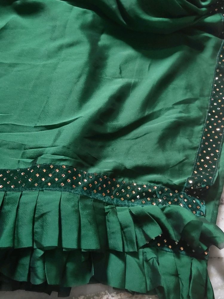 Dark Green Saree