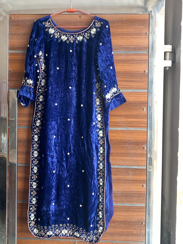 Velvet Hand Embroidery Kurta