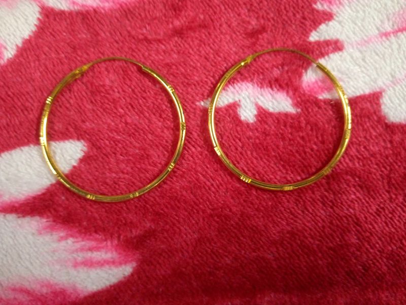 Fake Golden Loop Earings