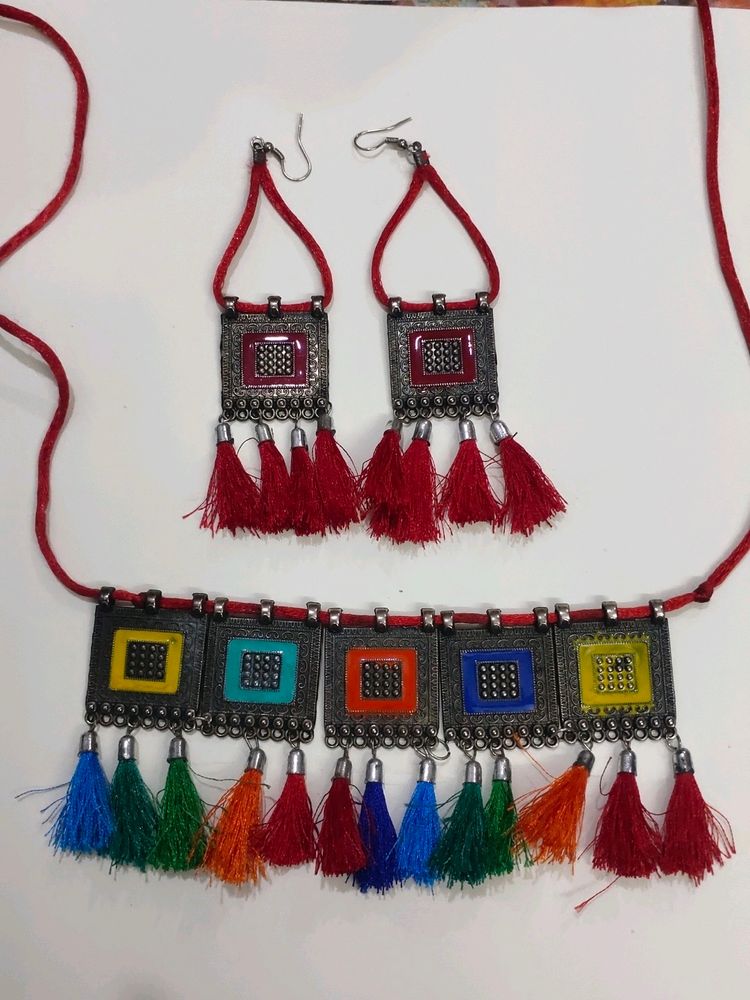 Oxidized Jewellery With Earrings