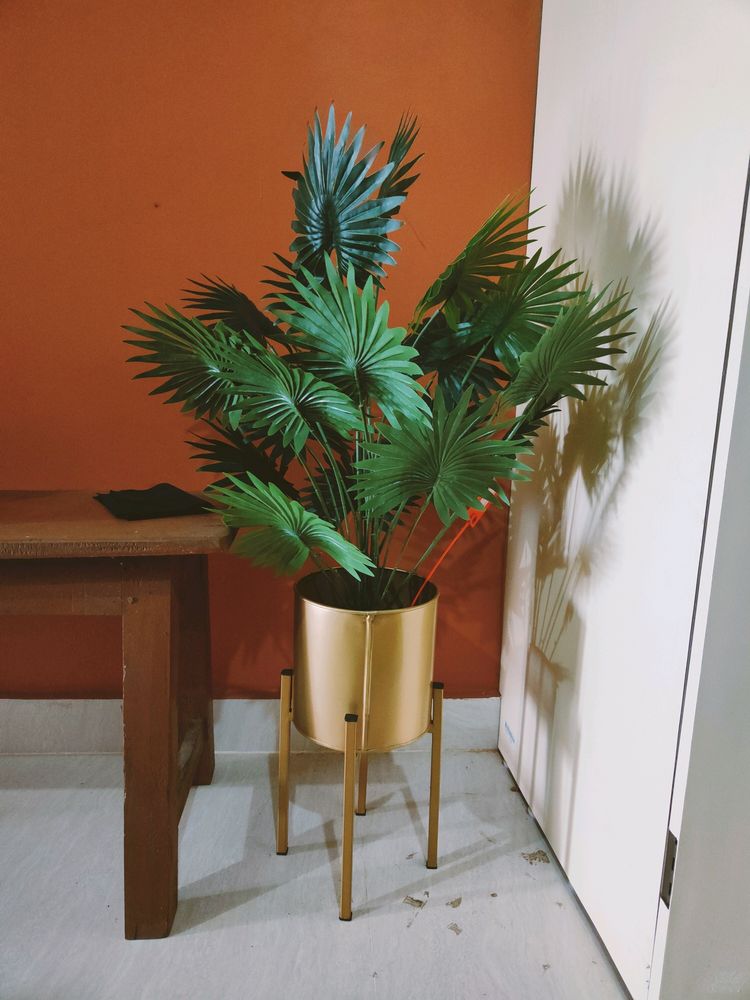 Artificial Fan Palm With Vase