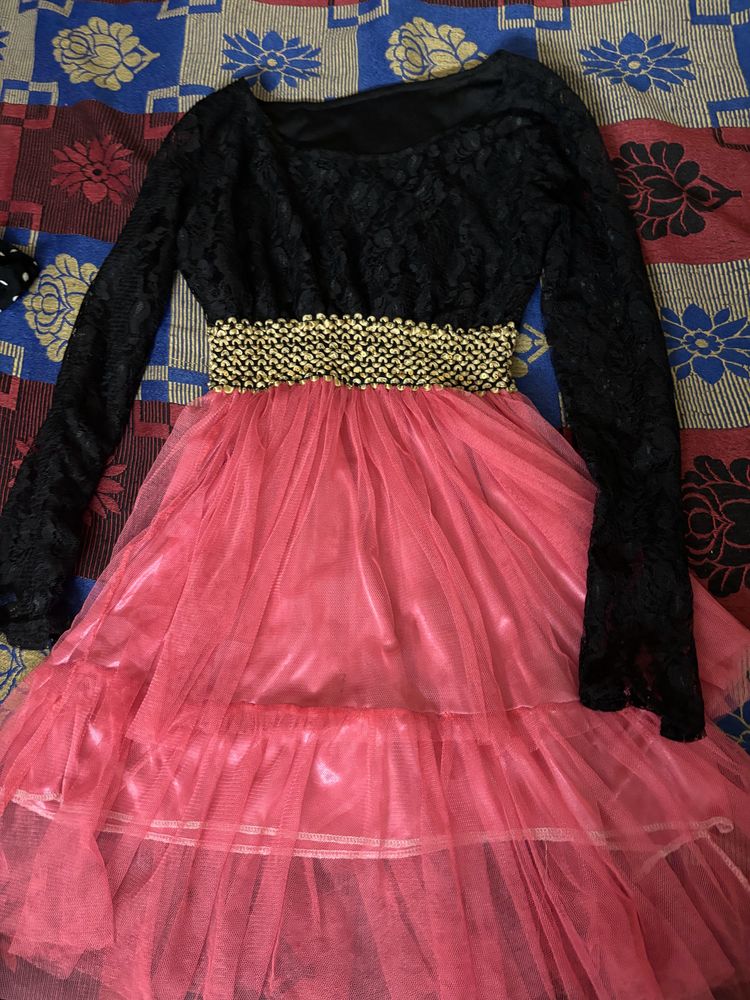 Dress For Women - Pink & Black