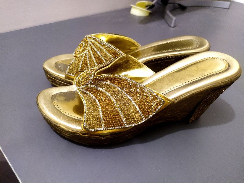 Golden Party Wear Heels