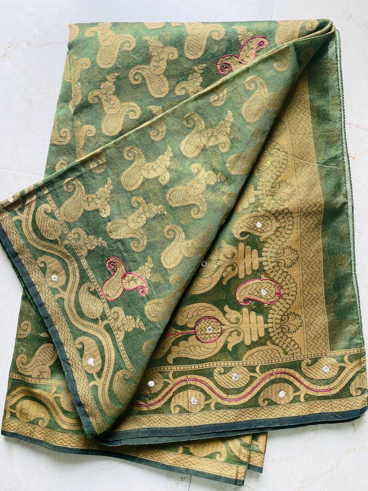 Green Kota doria Saree