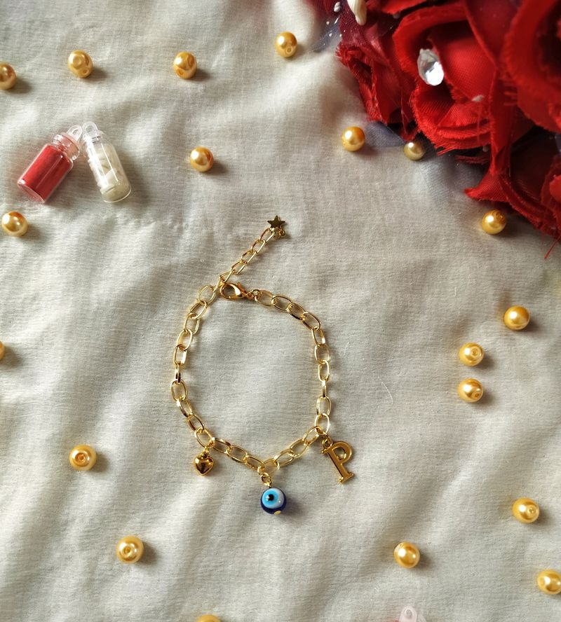 Evil Eye Initial Bracelet Rakhis 🤍🫶🏻