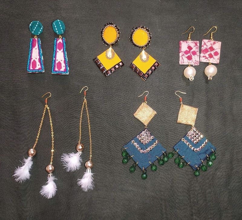 5 Pairs Of Earrings Combo