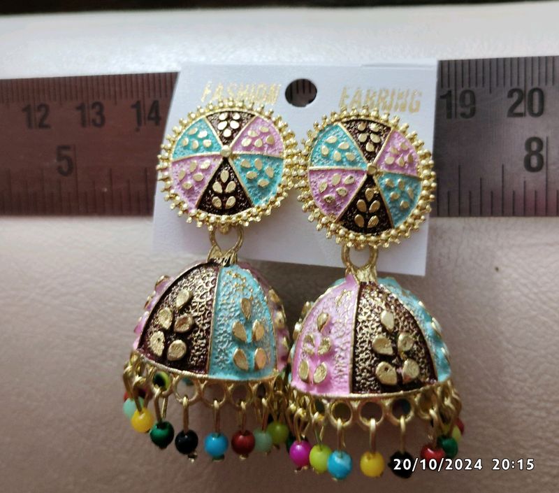 Multi colour Jhumka