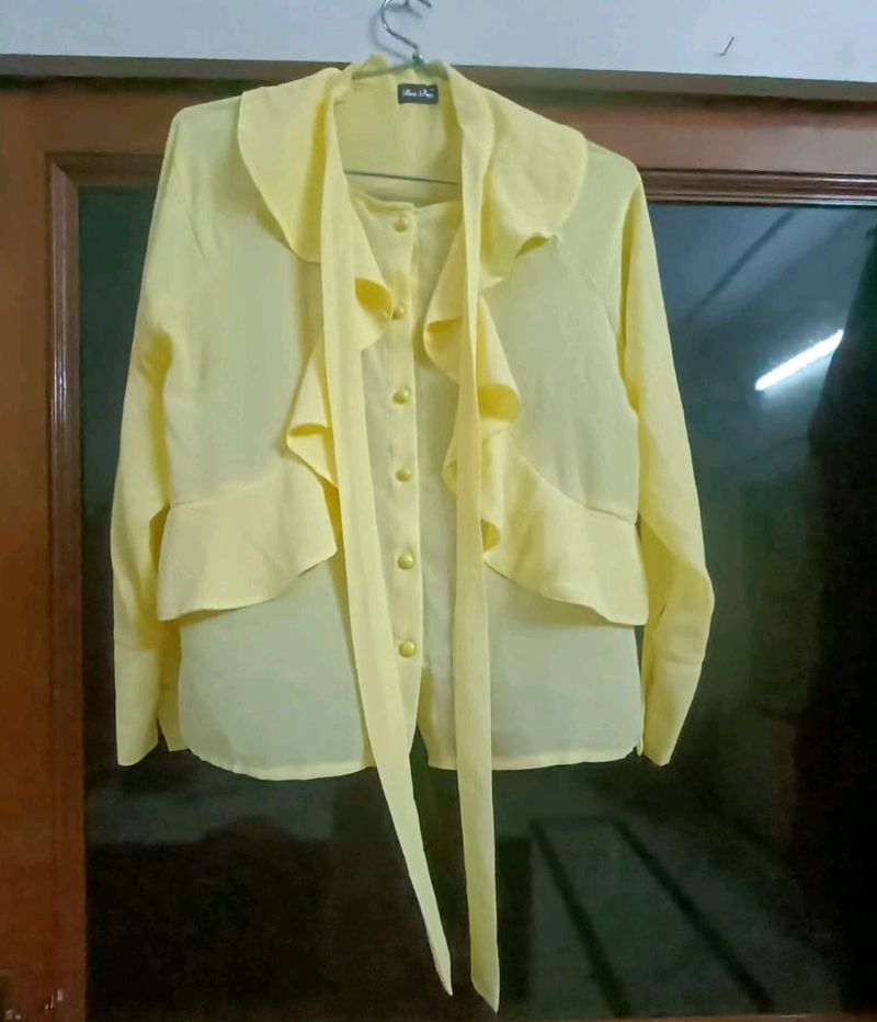 New Georgett  Yellow Women Top