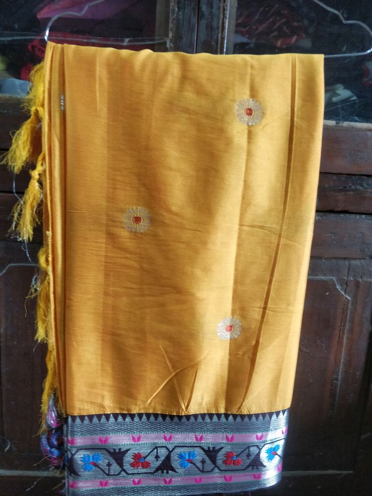 Yellow Paithni Saree With Blouse