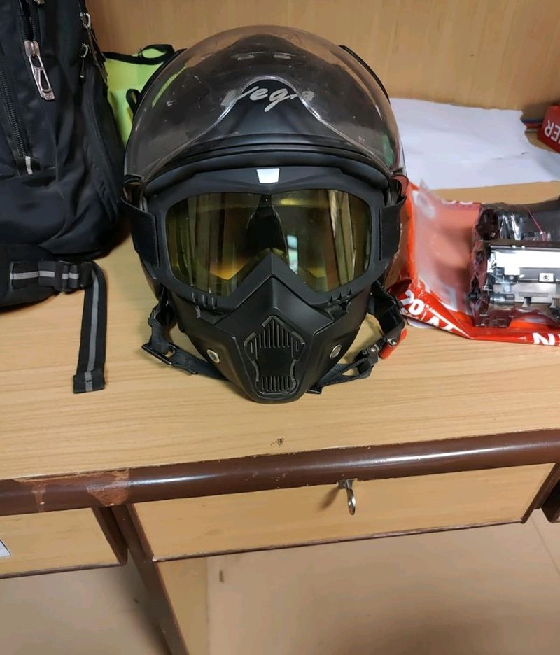 Half helmet shield with Air filter(seal packed)