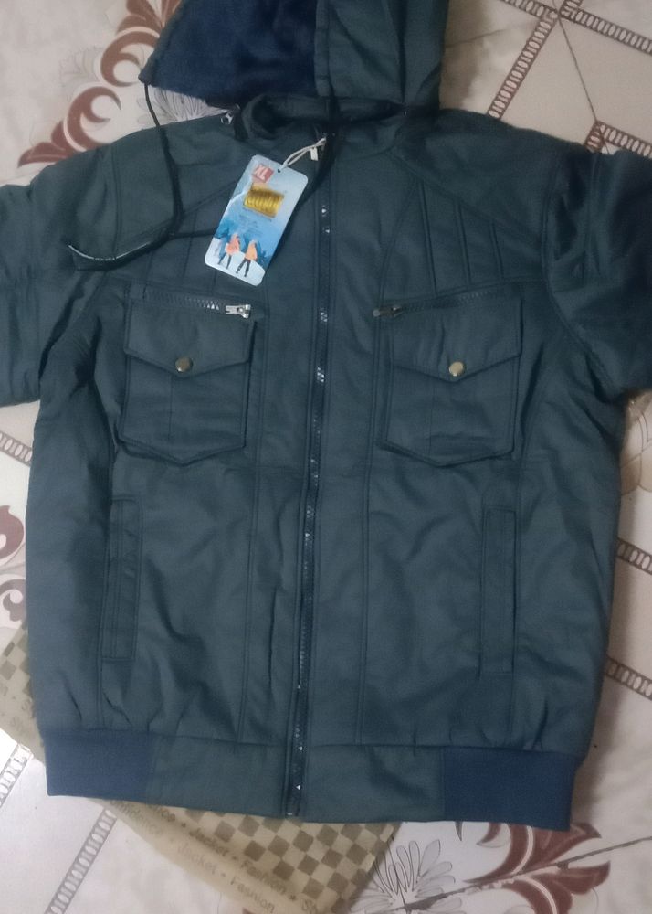 🤩New Blue Winter Jacket With Removal Cap