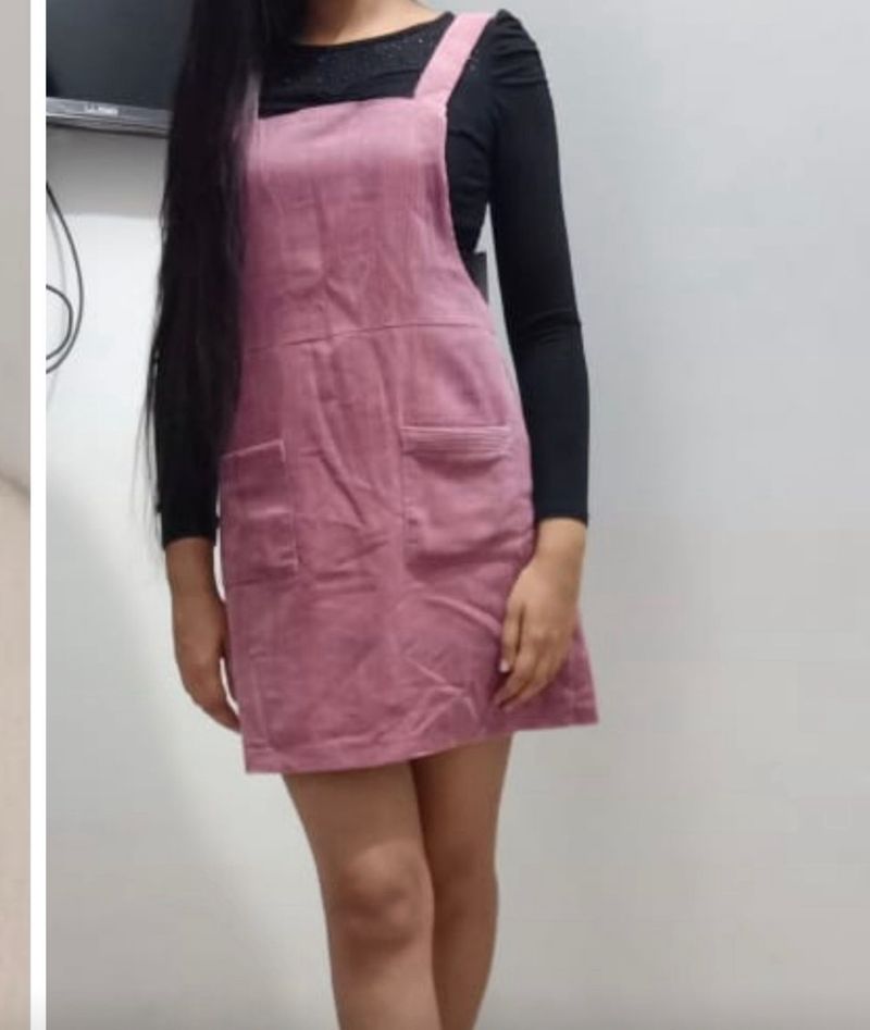 Pink Dungaree Dress