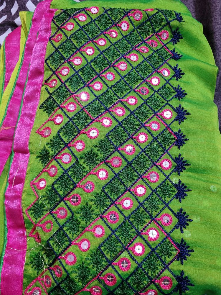 Multi Color Mirror Saree