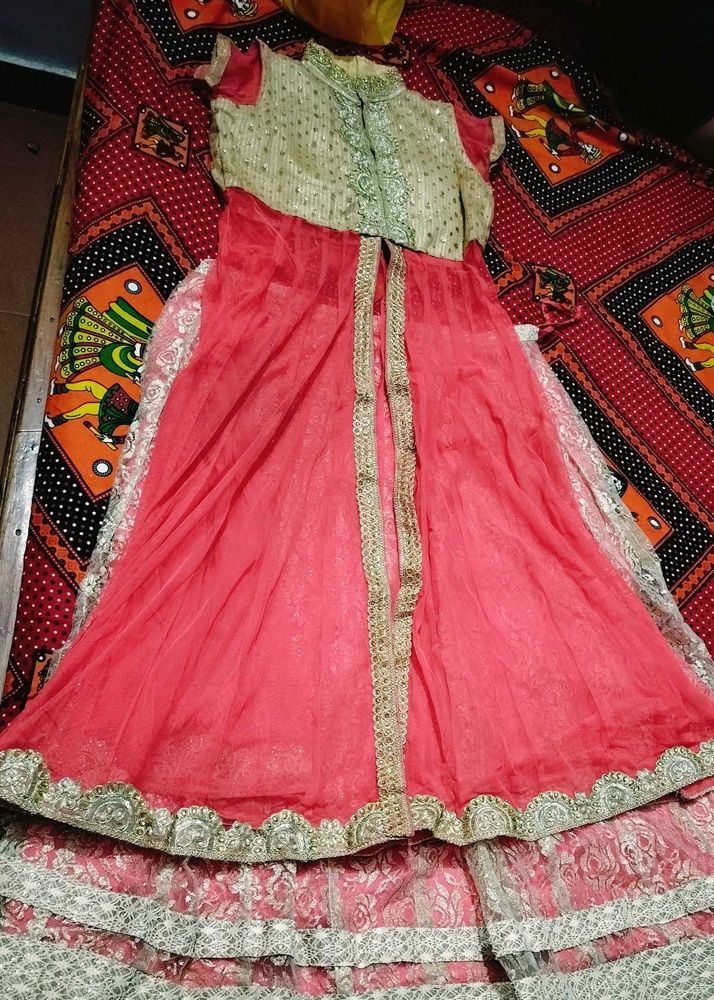 Peach Colour Endo western Lehnga