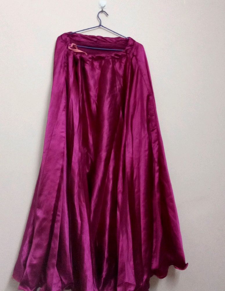 Heavy Flared Satin Skirt