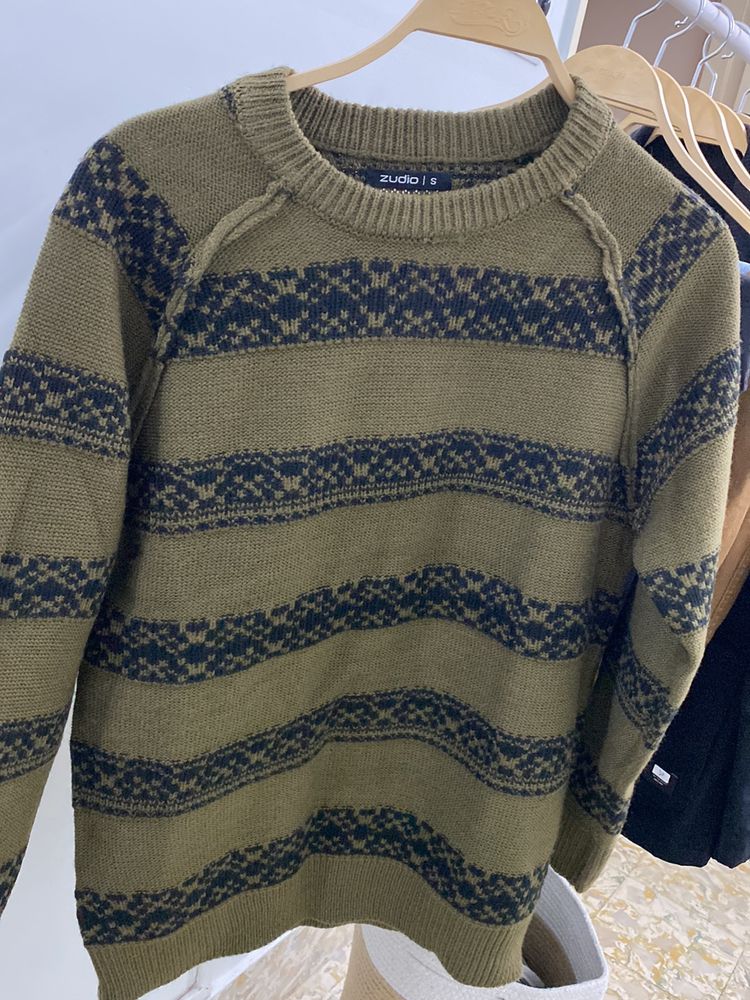 Zudio - Olive Green Cable Knit Sweater (Size S/38)