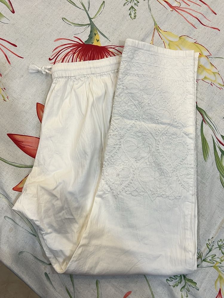 White Chikan kari Bottom