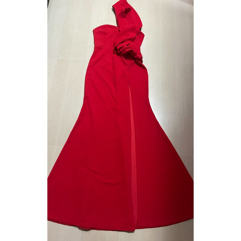 Red Asymmetrical Gown -Shein