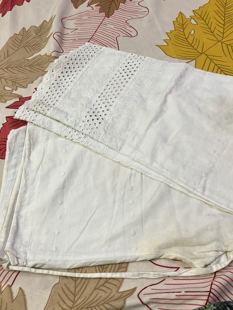 White Lucknow Pants Waist 28-32