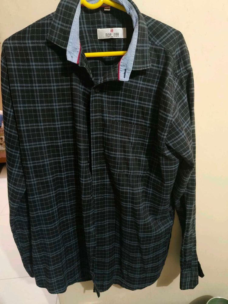 Dark Grey Formal Check Shirt