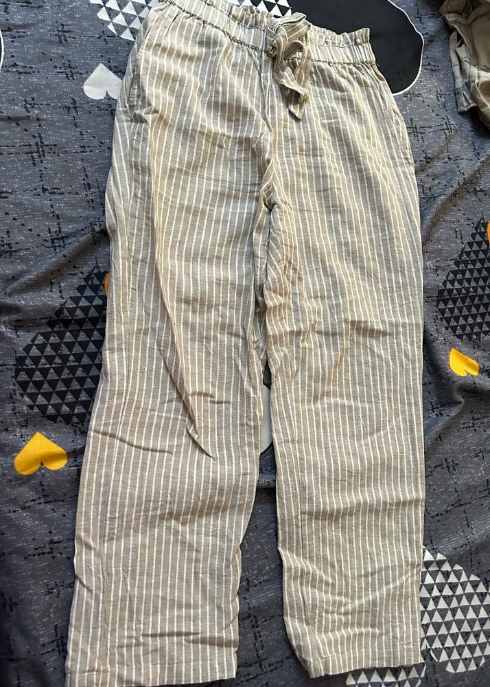 Parory Beige And White Striped Trousers- Worn Once