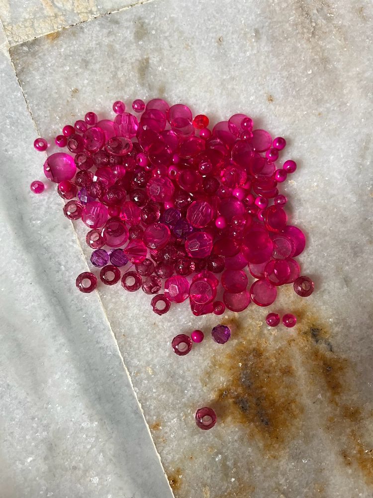 Pink Assorted Crystal Pearls