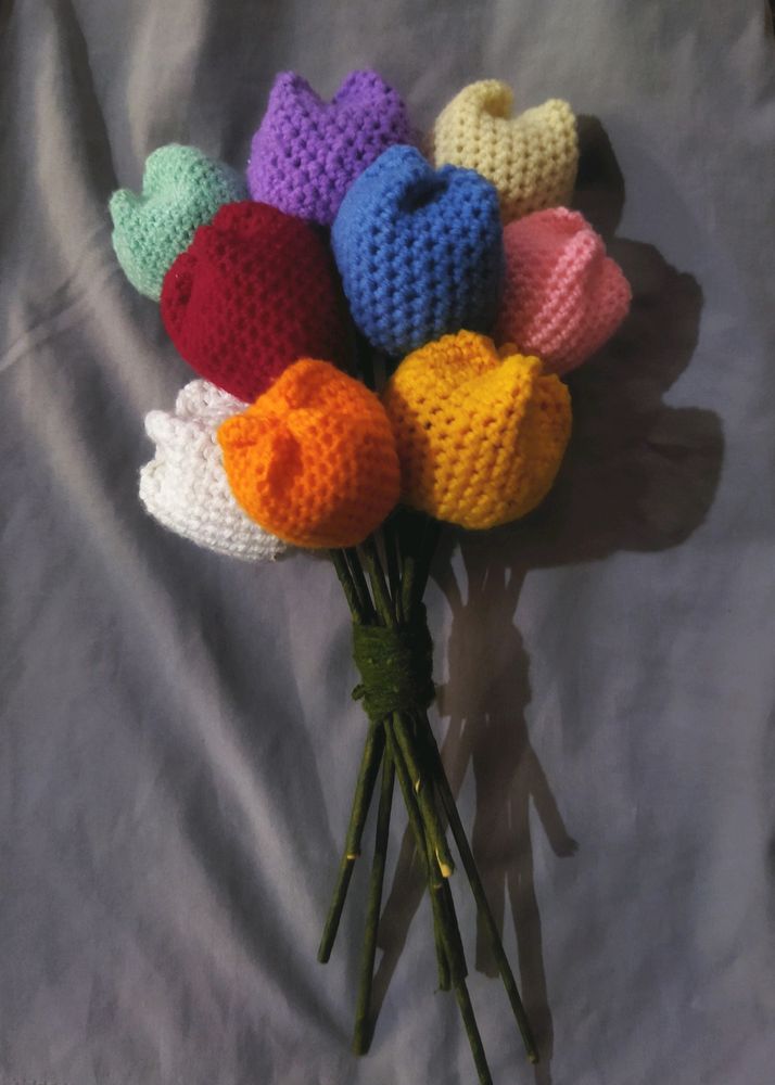 Crochet Tulip flowers bouquet