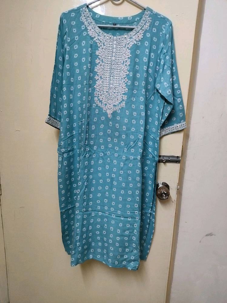 Plus Size Sky Blue Kurta