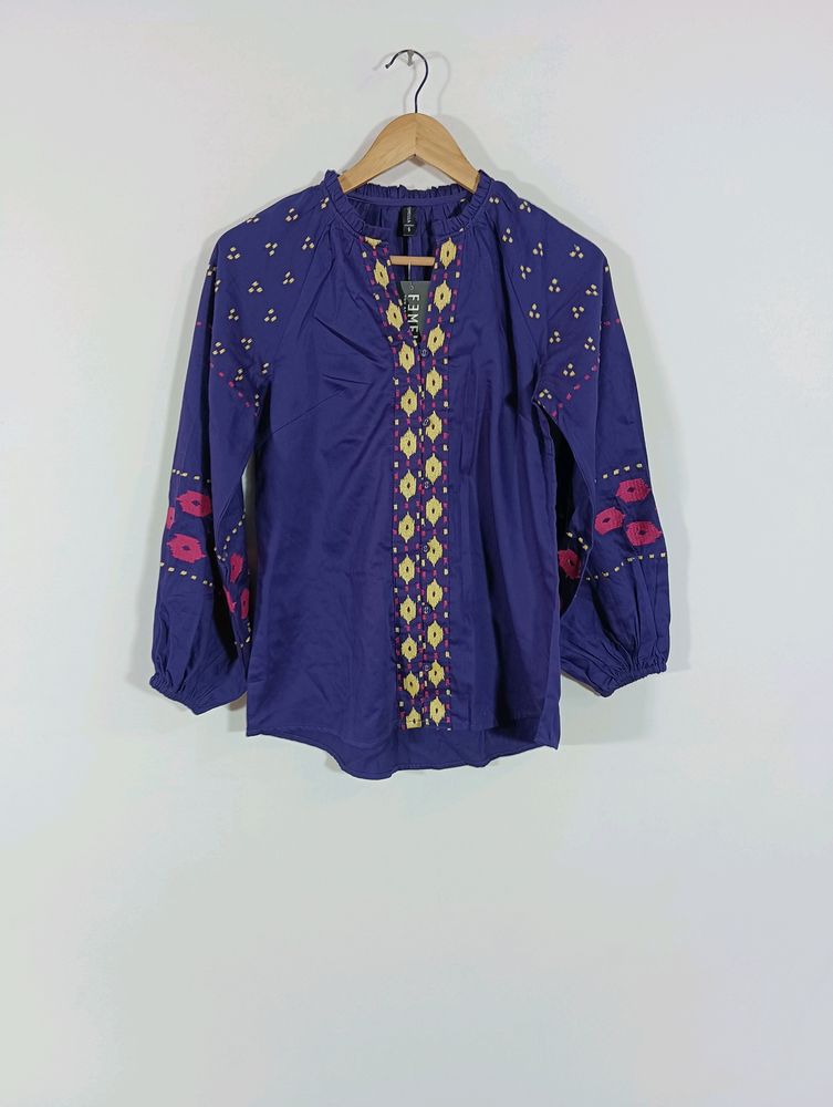 Purple Printef Casual Top (Women)