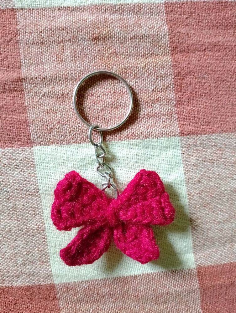 Crochet Bow Keychain