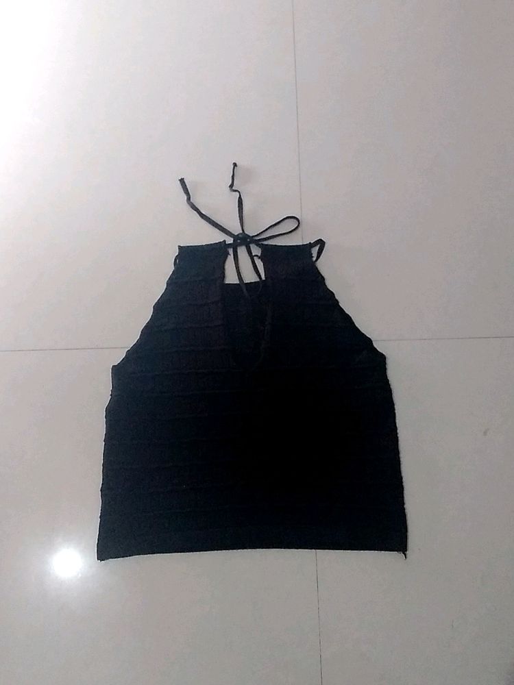 《¤》kids Black Sleeveless Crop Top《¤》