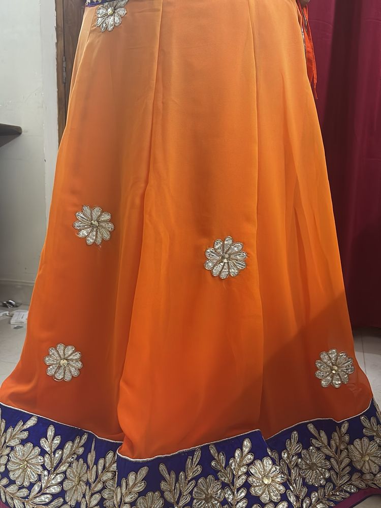 2-in -1 Use Lengha Plus Ethnic Skirt