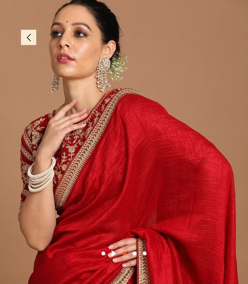 Splendid Dark Red Saree Pre Draped