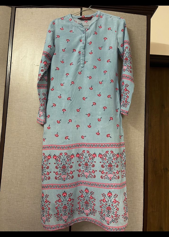 Blue Printed Kurta