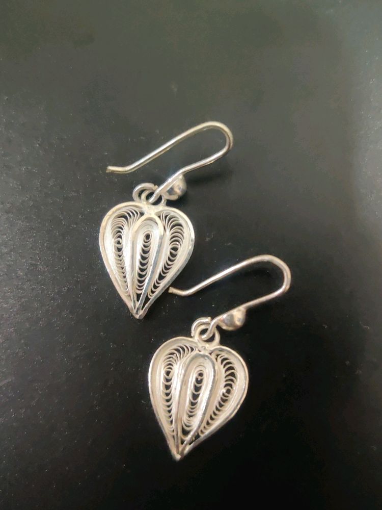 Pure Silver Filigree Earrings