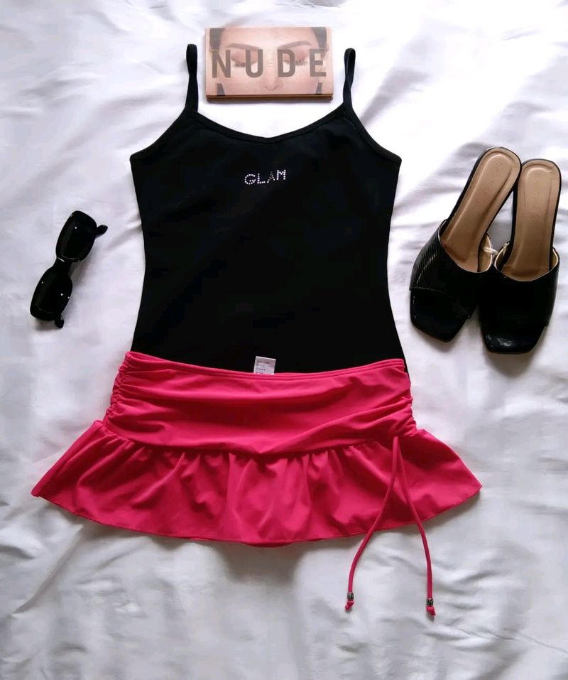 Cute Rose Colour Skirt