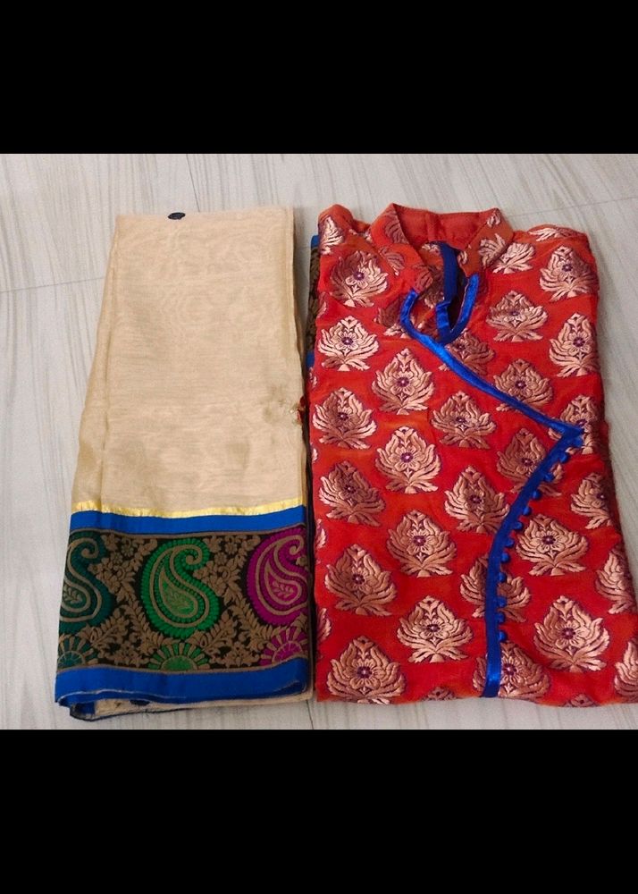 Banarasi Silk Kurti Dupatta Set