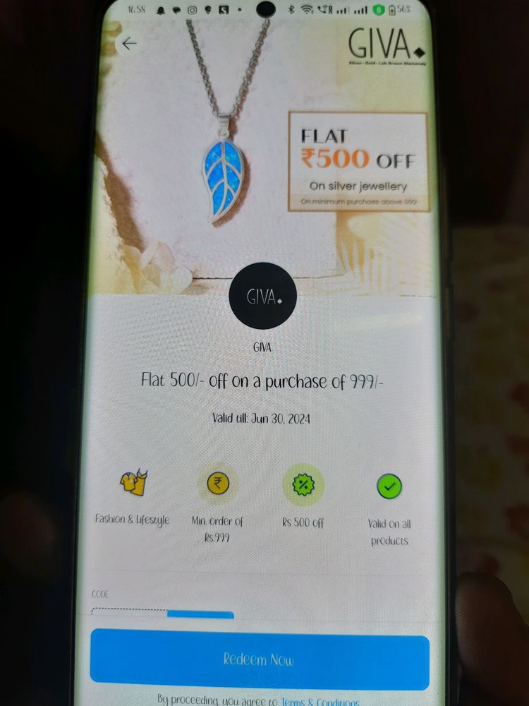 Rs.500 FLAT OFF ON GIVA