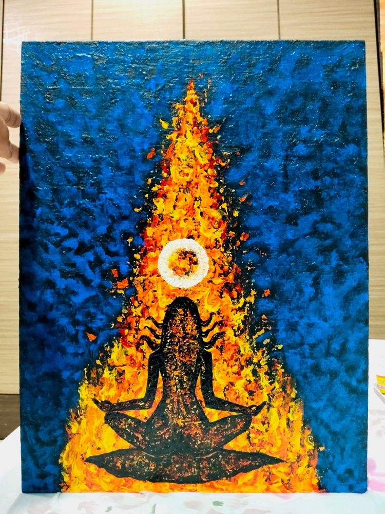 Acrylic painting, "Meditating Fire Energy"